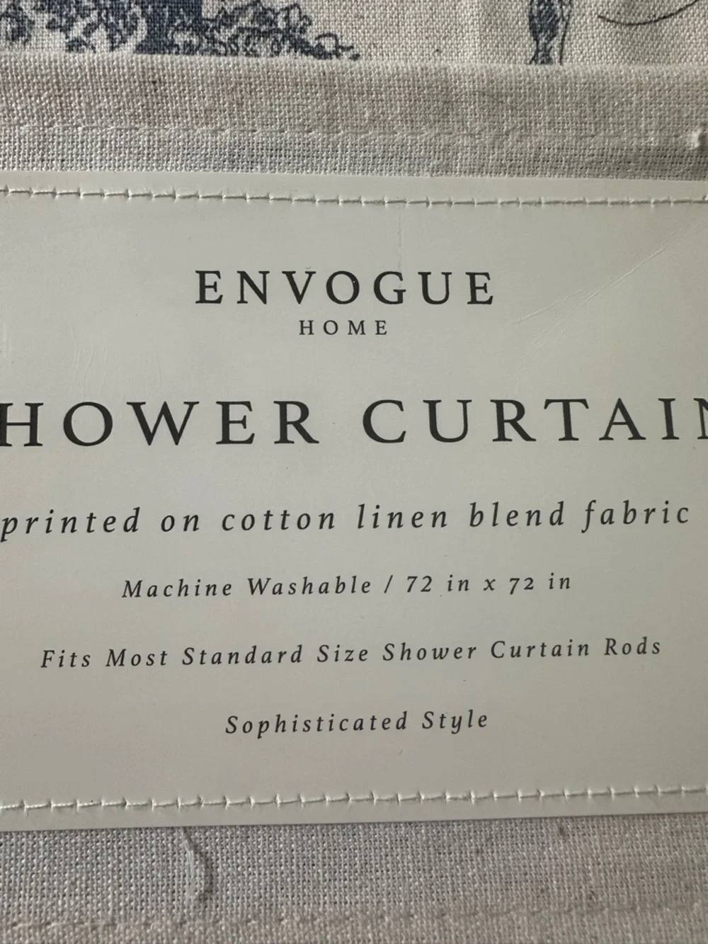 New Toile De Jouy Shower Curtain English Cottage Style Cotton Linen